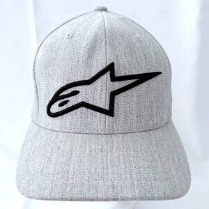 Alpinestars FlexFit Heather Gray Fitted Baseball Cap Hat Mens Sz L  / XL